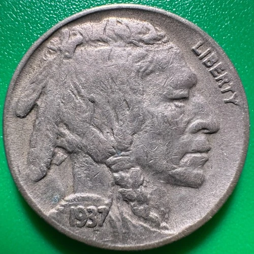 1937-D 3 Legged Buffalo Nickel BN217