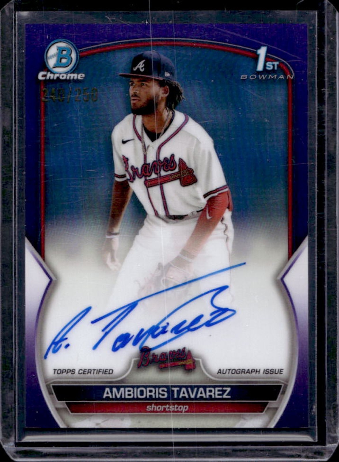 2023 Bowman Ambioris Tavarez Chrome Auto Purple Refractor 1st #/250