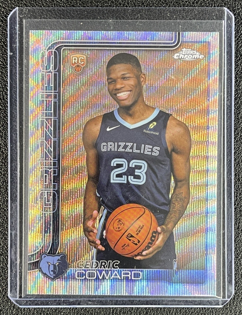 CEDRIC COWARD 2025-26 TOPPS CHROME #261 ROOKIE WAVE REFRACTOR RC GRIZZLIES