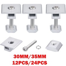 12/24Pc 30/35mm Solar Panel Middle Clamp Aluminium Solar Panel Mount Mid Clip