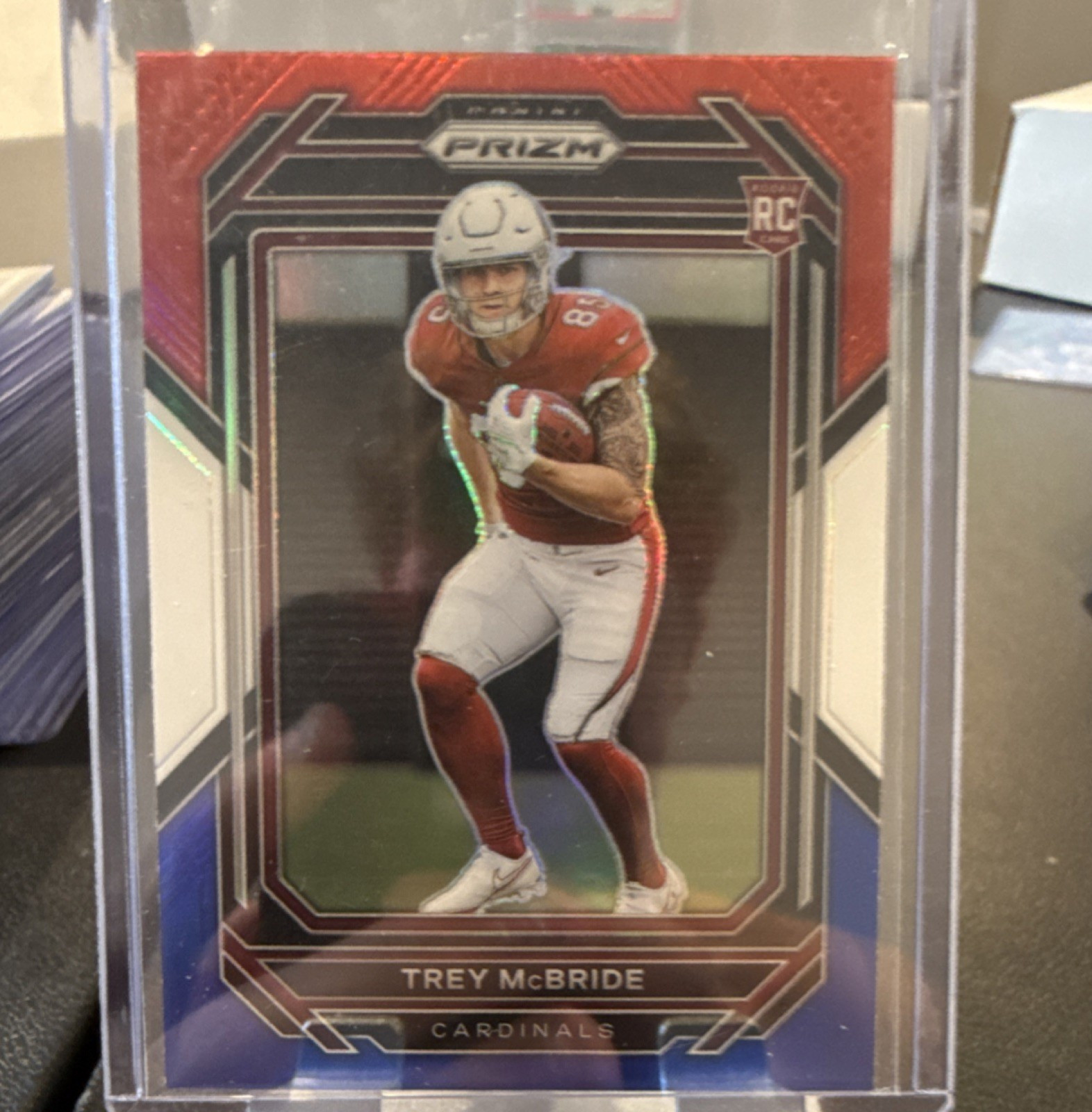 2022 Panini Prizm Trey McBride Red White & Blue Prizm Rookie #327 Cardinals