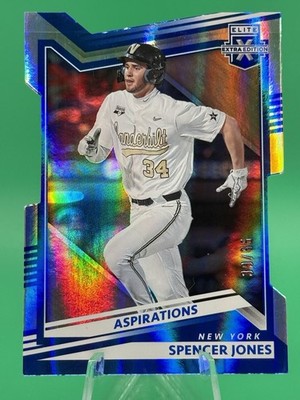 2022 Panini Elite Extra Edition Spencer Jones Aspirations Die-Cut /65 #25 Yankee