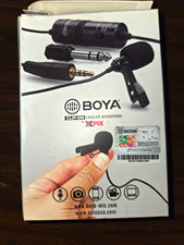 BOYA BY-M1 Clip-On Lavalier Microphone 3.5mm Jack Black for Smartphone DSLR