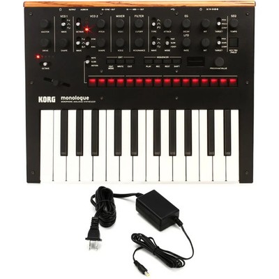 Korg monologue Analog Synthesizer with 9V Power Supply - Black