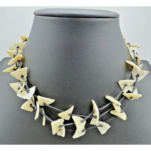 Vintage Abalone Shell 3 Layer Choker Necklace Boho Hippy
