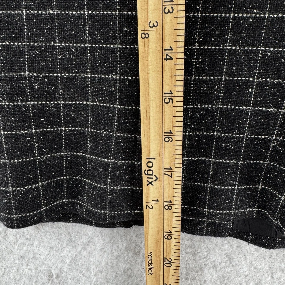 Blazer Ann Taylor para mujer 2 Petite negro blanco a cuadros mezcla de lana chaqueta de carrera Foto 4 de 4