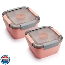 Freshmage Lunch Container To Go, 2 Packs 52-oz Salad Bowls With 3 Compartment