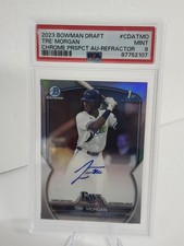 2023 Bowman Draft TRE' MORGAN 1st Chrome Auto On Card Refractor /499 PSA 9 Mint