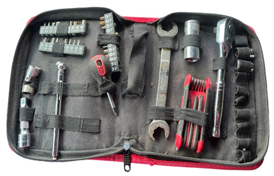 #ad #ad Hyper Touch Tool Kit Auto amp; Motorcycle Mechanic Tool Set Rachet Wrench Bits USED $18.93