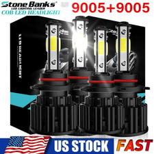 4PC 4-Side 9005 LED Headlight Super Bright Bulbs Kit 36000LM HIGH/LOW Beam 6000K