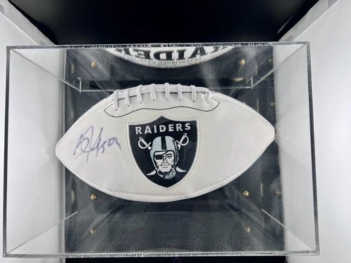 Bo Jackson Autographed Raiders Football JSA COA Signed w/ Display Case