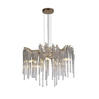 Pendelleuchte Esszimmer Glas Metall In Gold G9 B:50 Cm Esstisch HäNgelampe KüChe