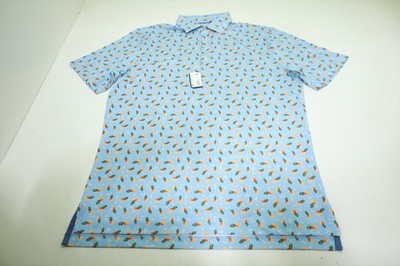 Johnnie-O Golf Pineapple Crush Polo Mens Size Medium Maliblu New INV12586582