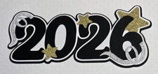 New Years 2026 Title. Scrapbook, Card Making Paper Piecing