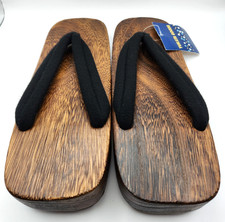 GETA Men's Japanese Sandal Black Hanao, Kimono Yukata Sandal Size 26cm New