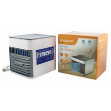 Image of Portable Air Cooler White ABS 16x16.5x14.5cm 500ml USB 3-Speed Night Light Timer