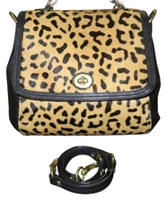 Coach 2013 Park Haircalf Ocelot Flap Limited Edition Leather Satchel & Dustbag