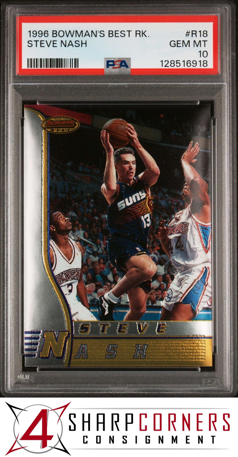 1996 BOWMAN'S BEST ROOKIE #R18 STEVE NASH RC SUNS HOF PSA 10