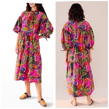 Farm Rio Painted Toucans Tiered Maxidress Size S New With Tag Resort Wear 