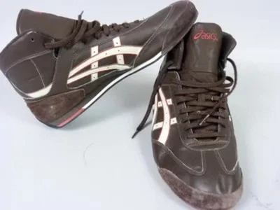 ASICS Wrestling Shoes Men's US 13 EU 48 Brown White Rare - Photo 1/2