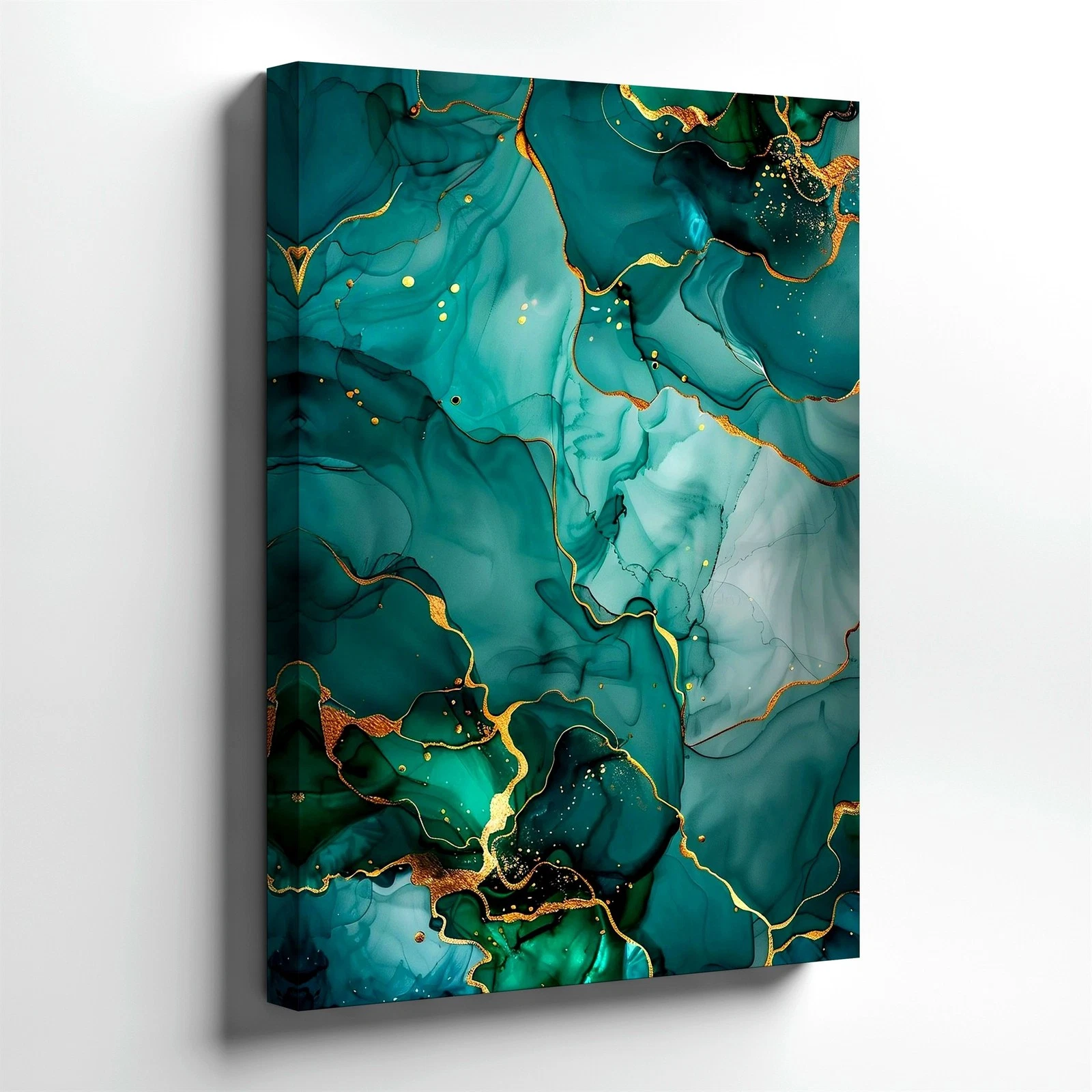 Wall Art Abstract Teal Green Gold Marble Fluid Ink Poster Canvas Print Decor
Opens in a new window o