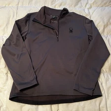 Spyder Pullover Men’s Size Medium Outdoors 1/4 Zip Long Sleeve Fleece Lined Gray