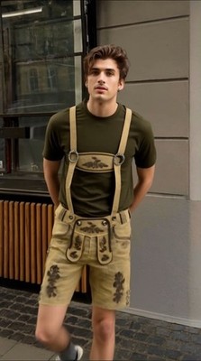 Authentische Lederhose deutsche traditionelle bayrische Premium Ledershorts 3D Style