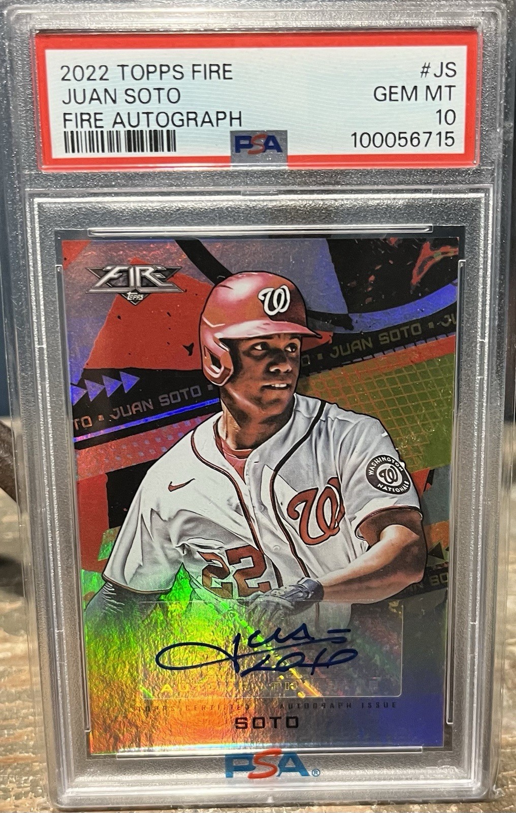 2022 Topps Fire - Juan Soto #200 Auto PSA 10 Gem Mint