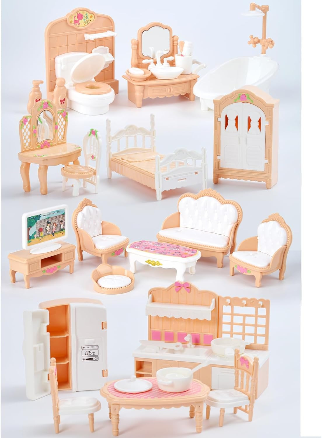 35 Pcs Dollhouse Furniture Accessories Set Mini House Furniture Small Dollhouse
