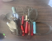 Mixed lot- Vintage Kitchen Utensils: Wooden Handles