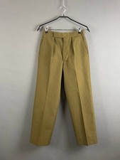Mens Dress Pants Brown Pleated Stretch Straight Leg Outdoor High-Rise
