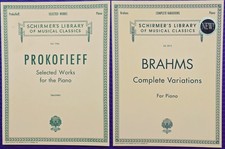 Prokofiev Selected Piano Works  Brahms Complete Variations Schirmer New 2 books