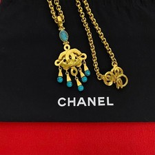 Chanel Coco Mark Necklace Women Gold One Size 579813