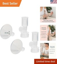 21mm Breast Pump Flanges - Durable Two-Piece Design, 2 Count for Comfort