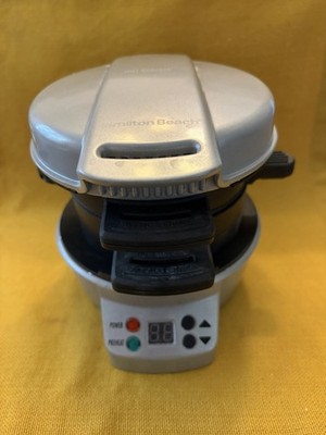 Hamilton Beach Mini Breakfast Sandwich/Waffle Maker Silver/Black