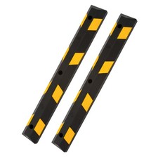 Guardian Parking Stop, 4Ft Rubber Curb with Mounting Holes, Black/Yellow, 2 Pack