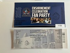 BRETT FAVRE NFL  HOF INDUCTION TICKET 2016 Canton Ohio