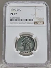 1950 Washington Quarter Proof NGC PF 67