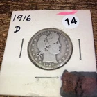 1916 D Barber Quarter VG Very Good Vintage 25c US Type Coin Collectible Val1