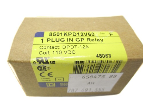 Relè Square D 8501KPR12P14V20 Serie G 120V 10A, Nuovo Eccellente Senza Scatola, Industrial MRO