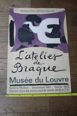 Plakat L'atelier de Braque 1961-1962 Musée du Louvre Galerie Mollien Mourlot