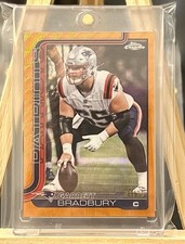 2025 Topps Chrome Football Garrett Bradbury Orange Wave Refractor 01/25 Bookend