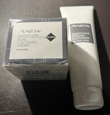 AVON Anew Sensitive Dual Collagen Cream & Cream Cleanser Bundle