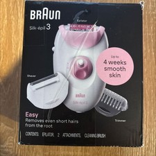 Braun Silk- pil 3 SE 3-270 Epilator Shaver Trimmer w/ 2 Attachments