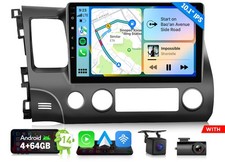 Android 14 4 64 10.1" IPS for Civic Si 06-11 Car Radio CarPlay Multimedia Player