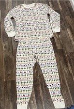 Hanna Andersson Elf Graphic Christmas Women's Pajama Set XL 100 Organic Cotton