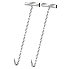 15.35" T-Handle Meat Boning Hook Galvanized T Hooks for Restaurant 2Pcs