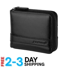 Elegant Men's Leather Bifold Wallet - RFID Protected & Spacious Design