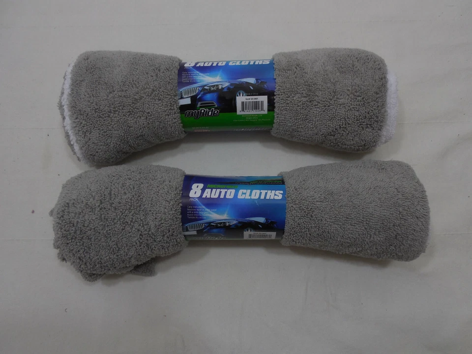 Microfiber Auto Clean Cloths Towel 16 Pack Home One Pass Trap Dirt Grime Wet Dry - Imagem 2 de 3