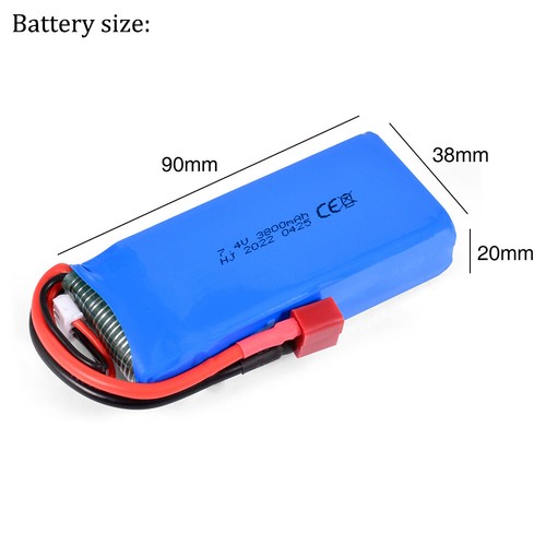 7.4V 3800mAh 2S LiPo Battery with T Plug for Wltoys RC Car 144001 144010 124016 - Picture 11 of 18